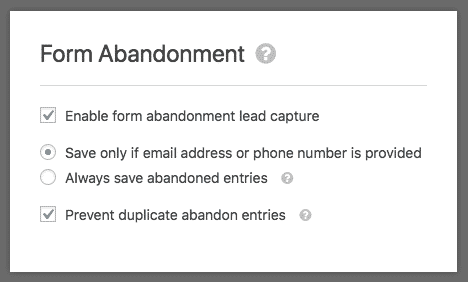 Form Abandonment